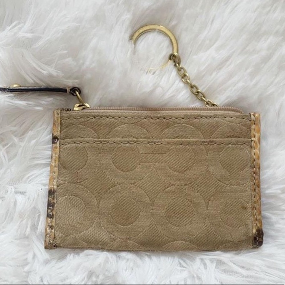 🖤COACH🐍Wallet Keychain Snakeskin Print Accents - Picture 3 of 5